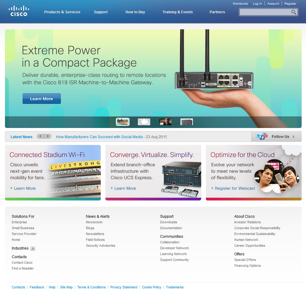 Cisco website in 2011