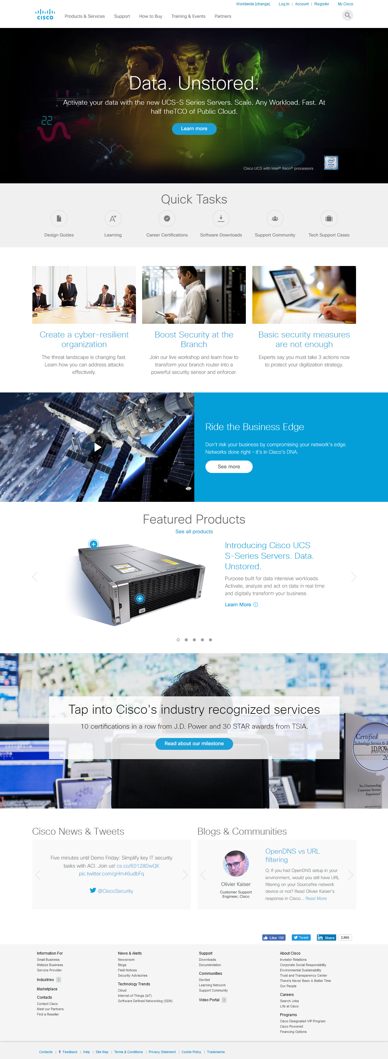 Cisco website in 2016