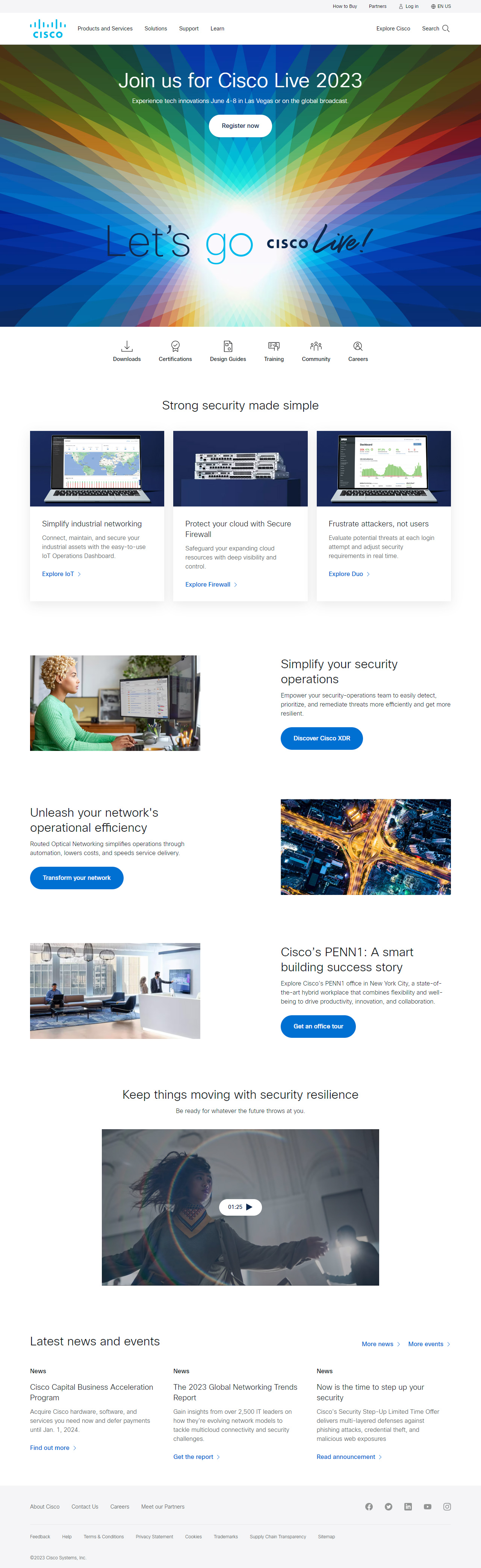 Cisco website in 2023