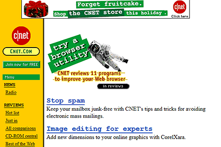 CNET website in 1996