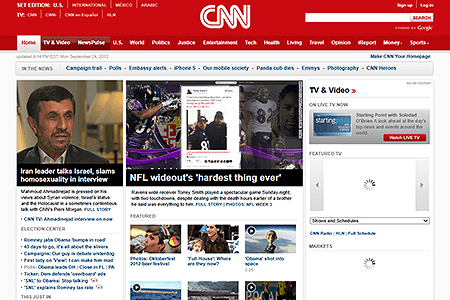 CNN.com website in 2012