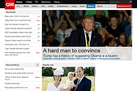 CNN.com website in 2015