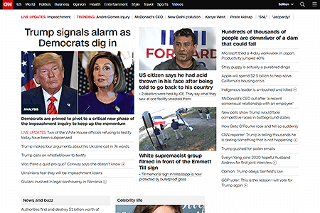 CNN.com website in 2019