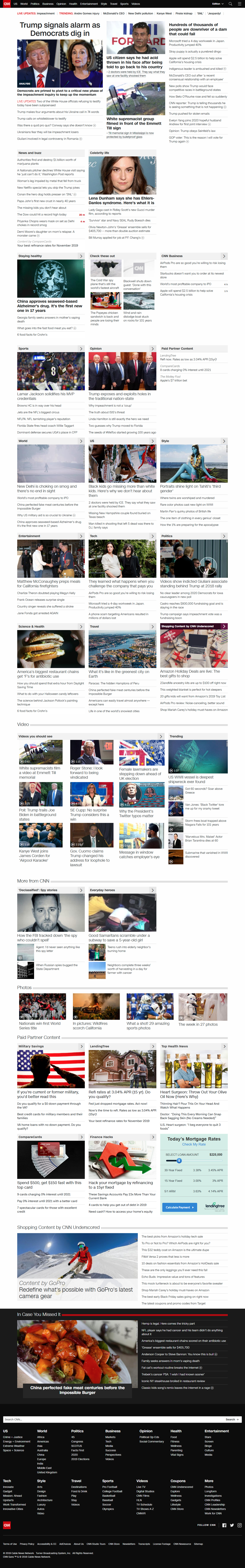 CNN.com website in 2019