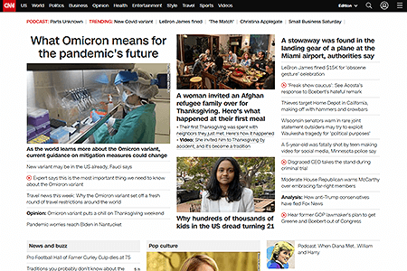 CNN.com website in 2021