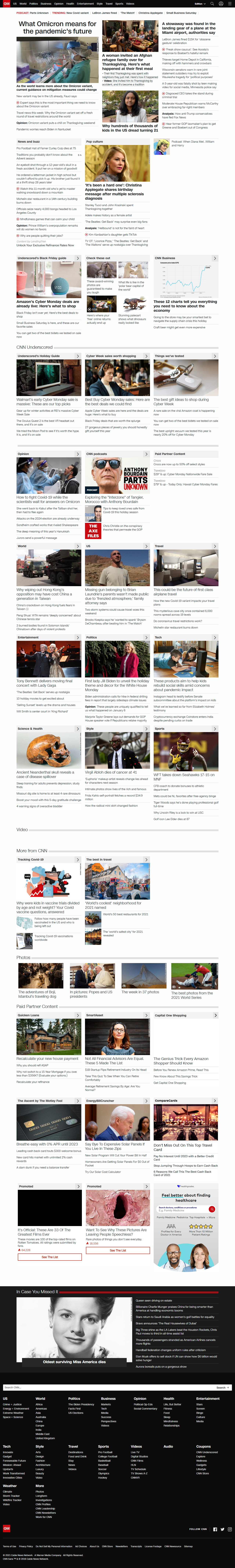 CNN.com website in 2021