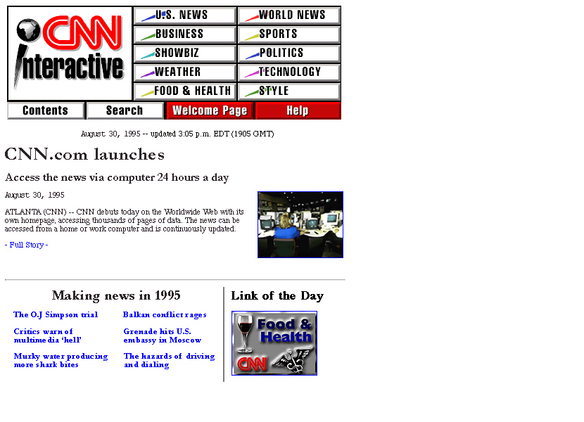 CNN.com website in 1995