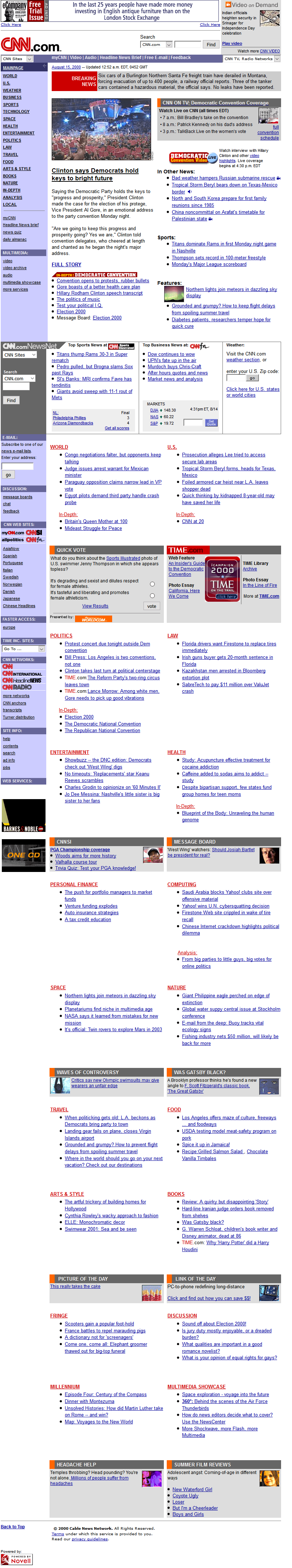 CNN.com website in 2000