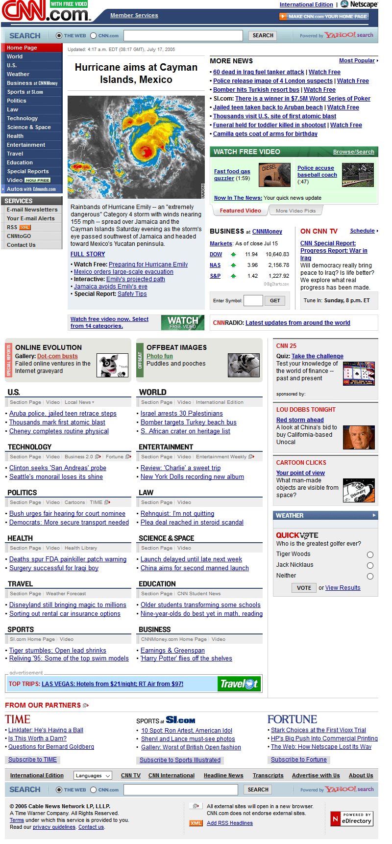 CNN.com in 2005