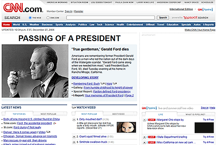 CNN.com website in 2006