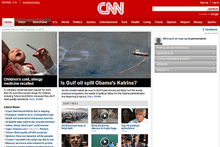 CNN.com website in 2010