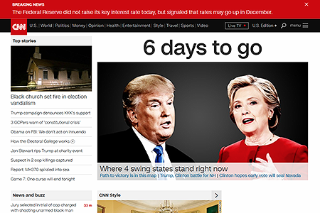 CNN.com website in 2016