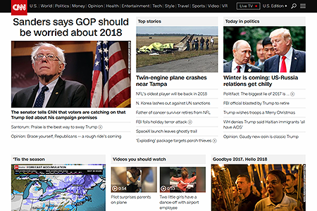 CNN.com website in 2017
