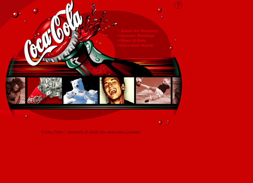 Coca-Cola website in 2000