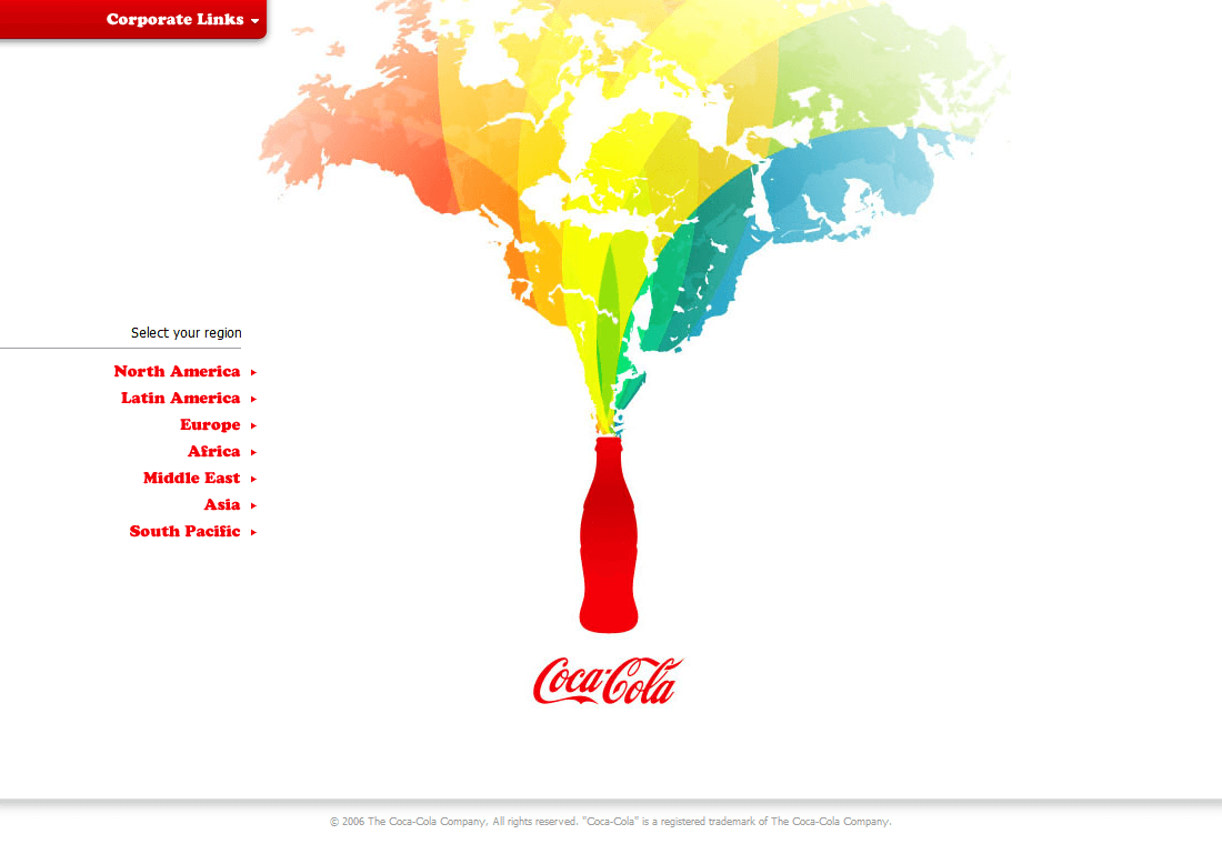 Coca-Cola website in 2006