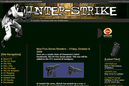 Counter-Strike website in 2000