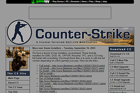 Counter-Strike website in 2003