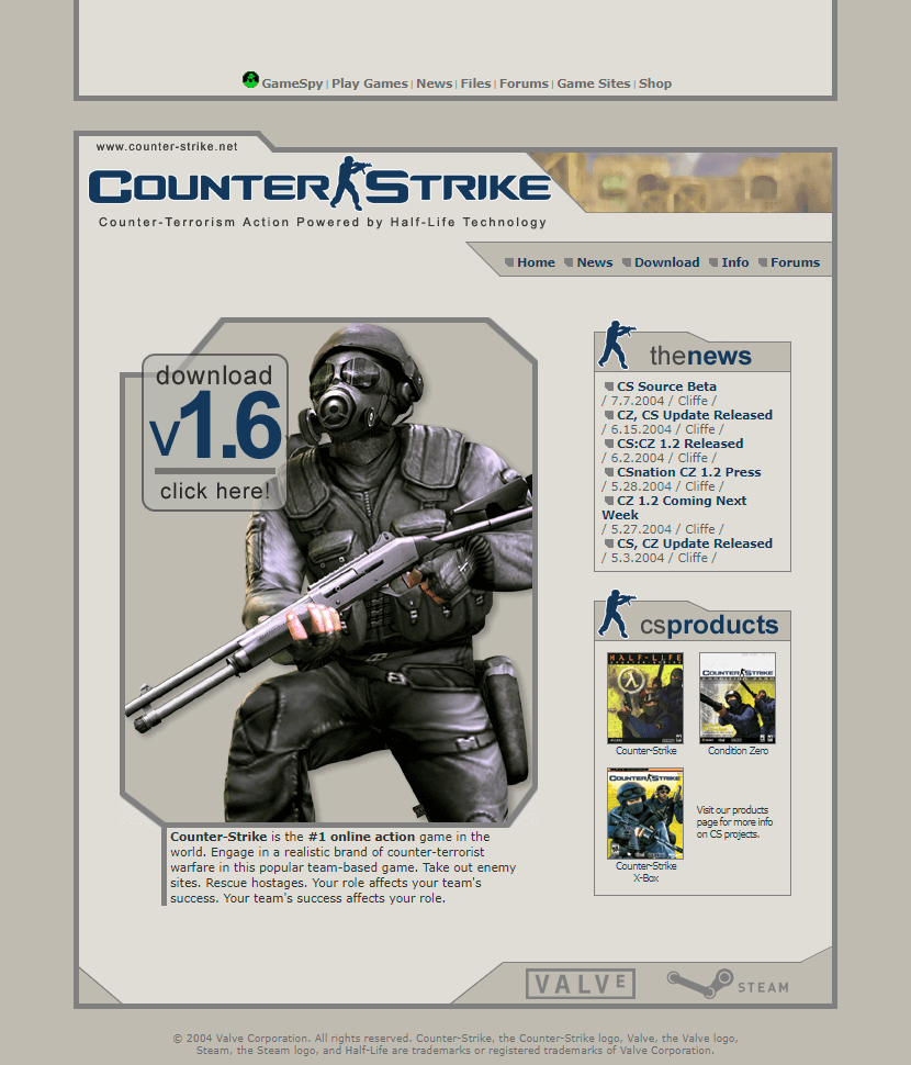 Counter-Strike website in 2004