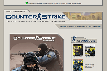 Counter-Strike website in 2005