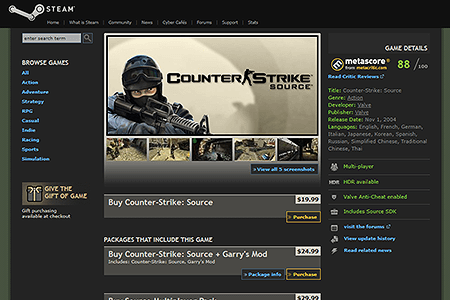Counter-Strike website in 2008