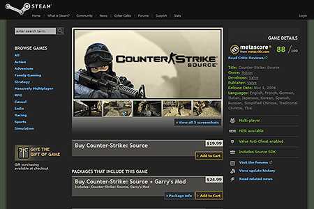 Counter-Strike website in 2009