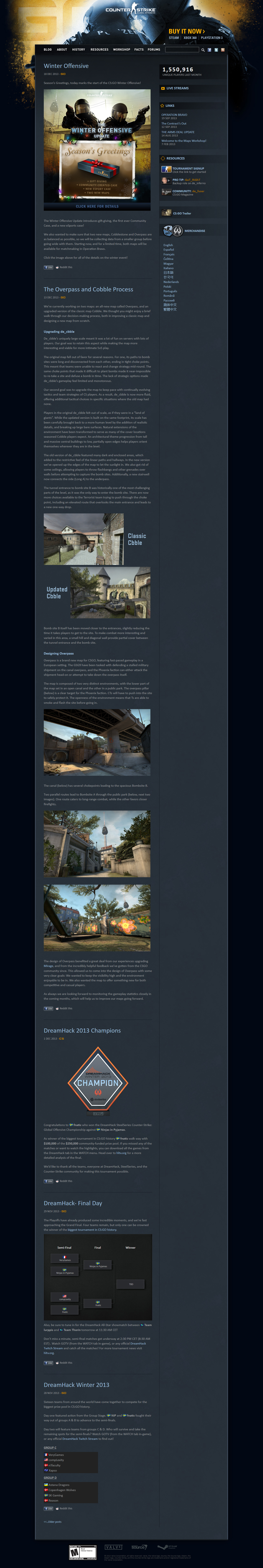 Counter-Strike website in 2013