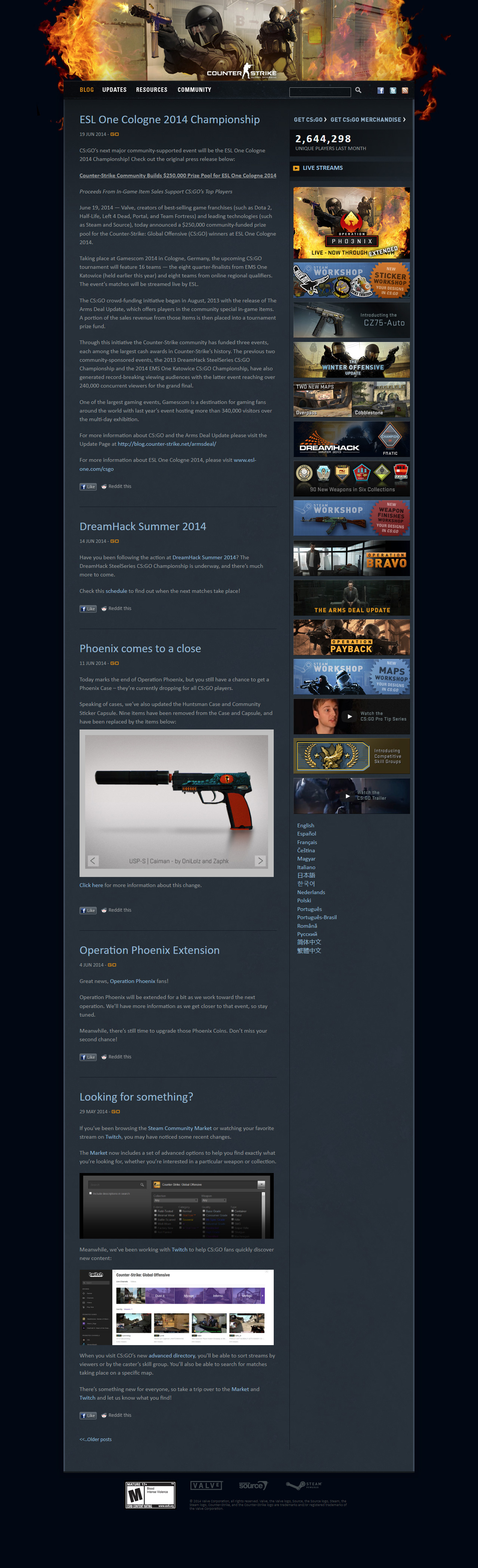 Counter-Strike website in 2014