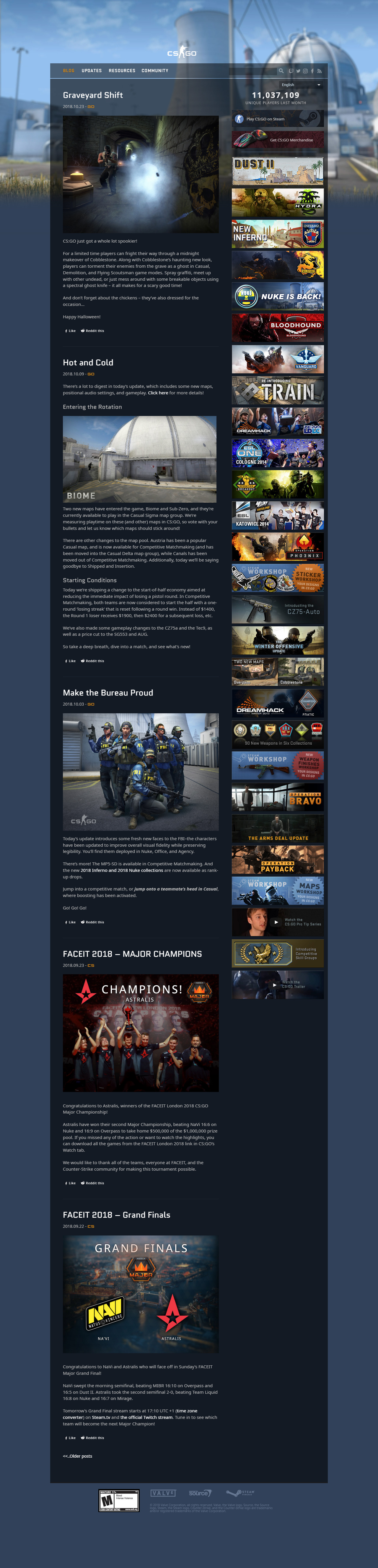 Counter-Strike website in 2018