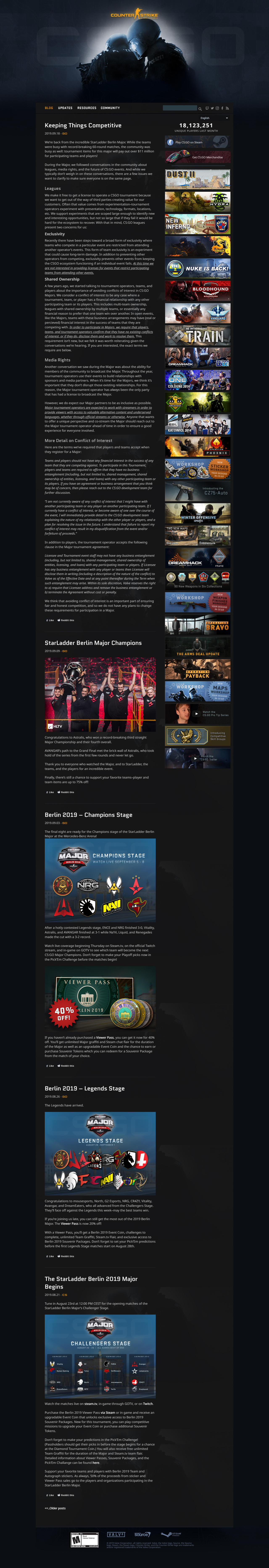Counter-Strike website in 2019