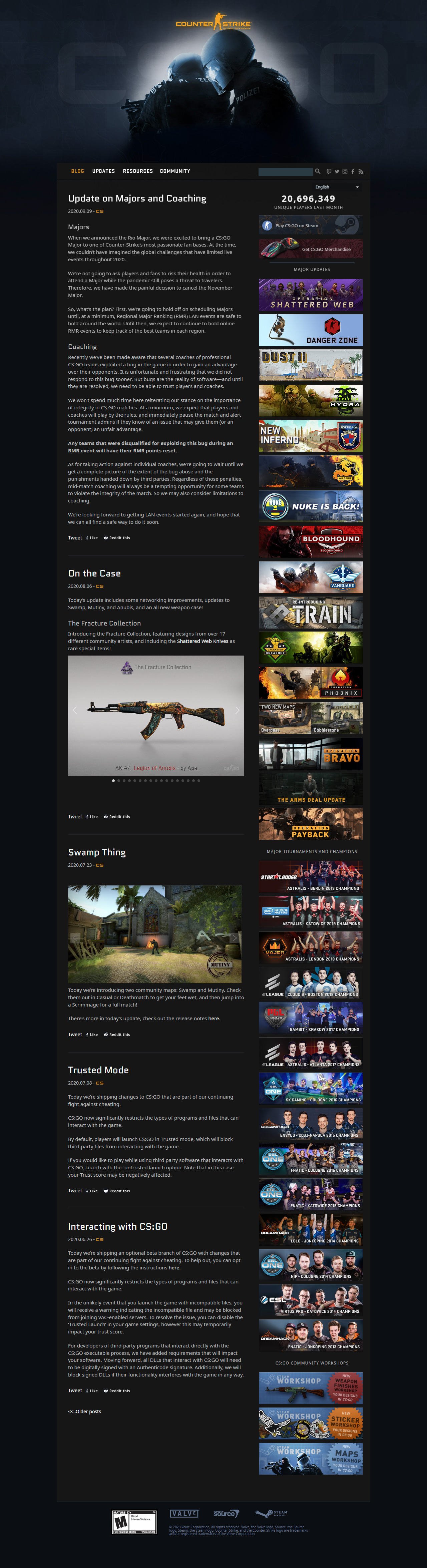 Counter-Strike website in 2020