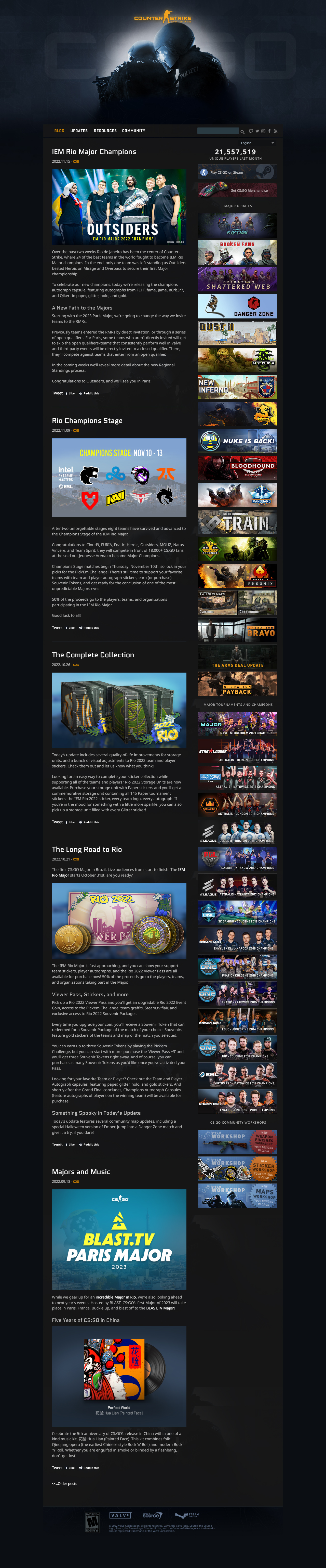Counter-Strike website in 2022