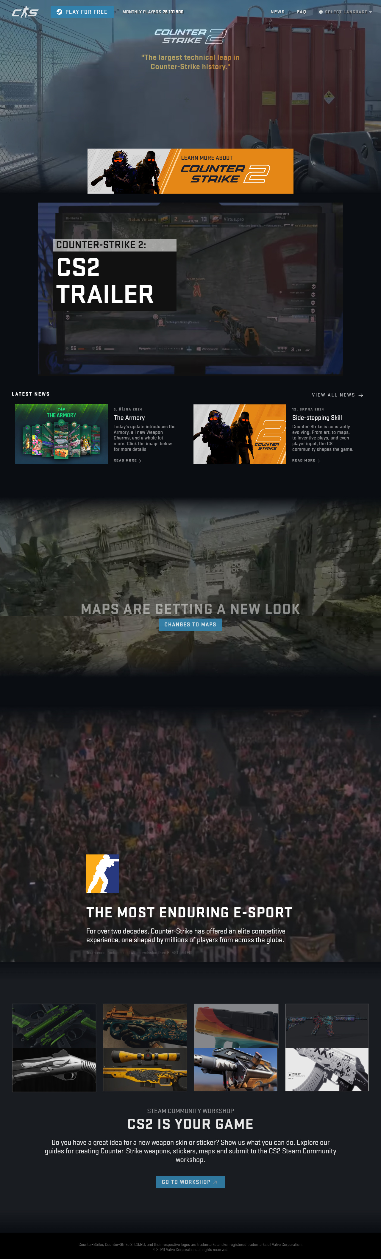 Counter-Strike 2 website in 2024