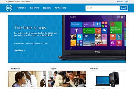 Dell website in 2014