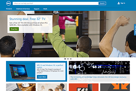 Dell website in 2015