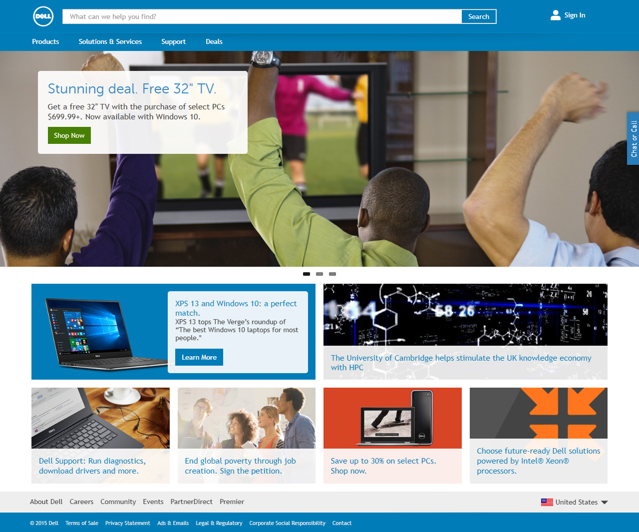 Dell website in 2015