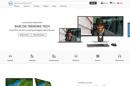 Dell website in 2020