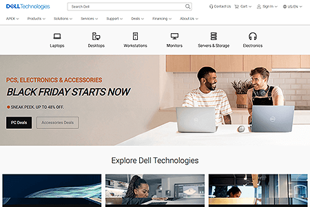 Dell website in 2022