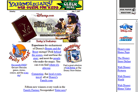 Disney website in 1997