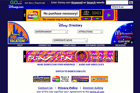 Disney website in 2000