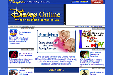 Disney website in 2002