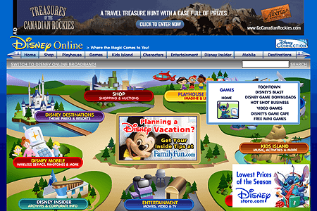 Disney website in 2006