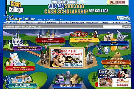 Disney website in 2006