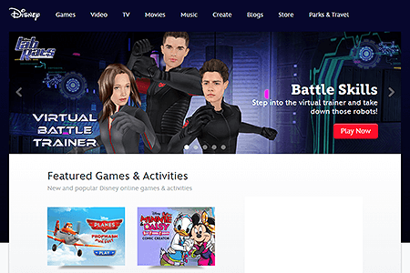 Disney website in 2013