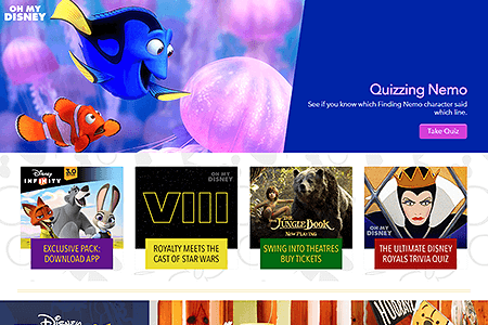 Disney website in 2016