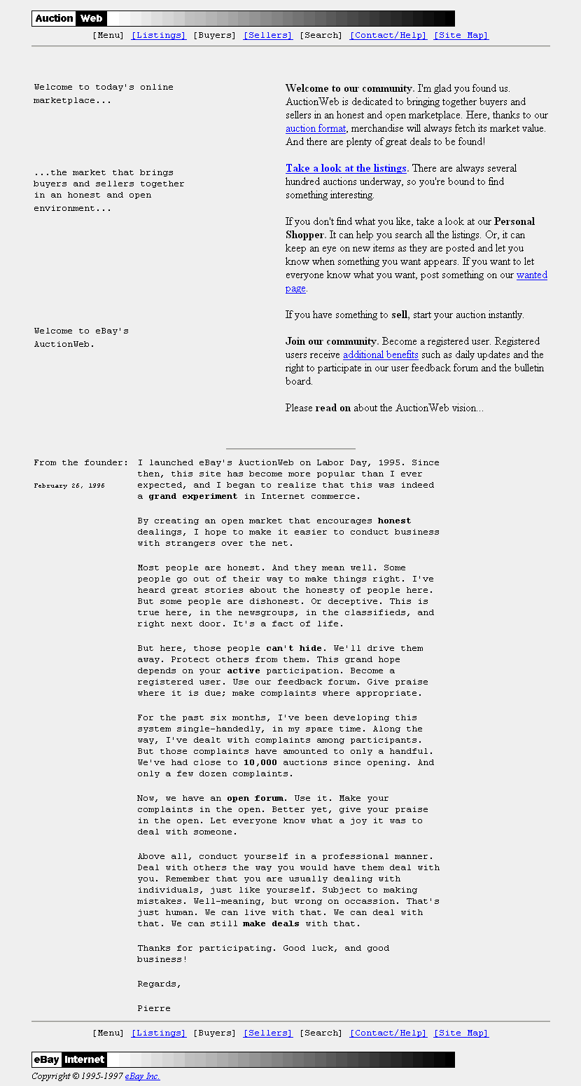 AuctionWeb in 1996