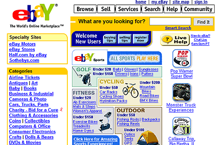 eBay website in 2002