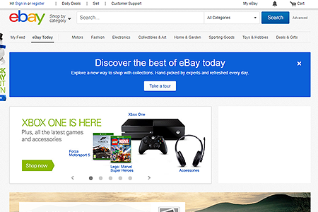 eBay website in 2013