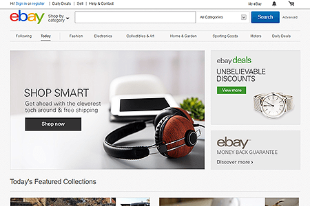 eBay website in 2016