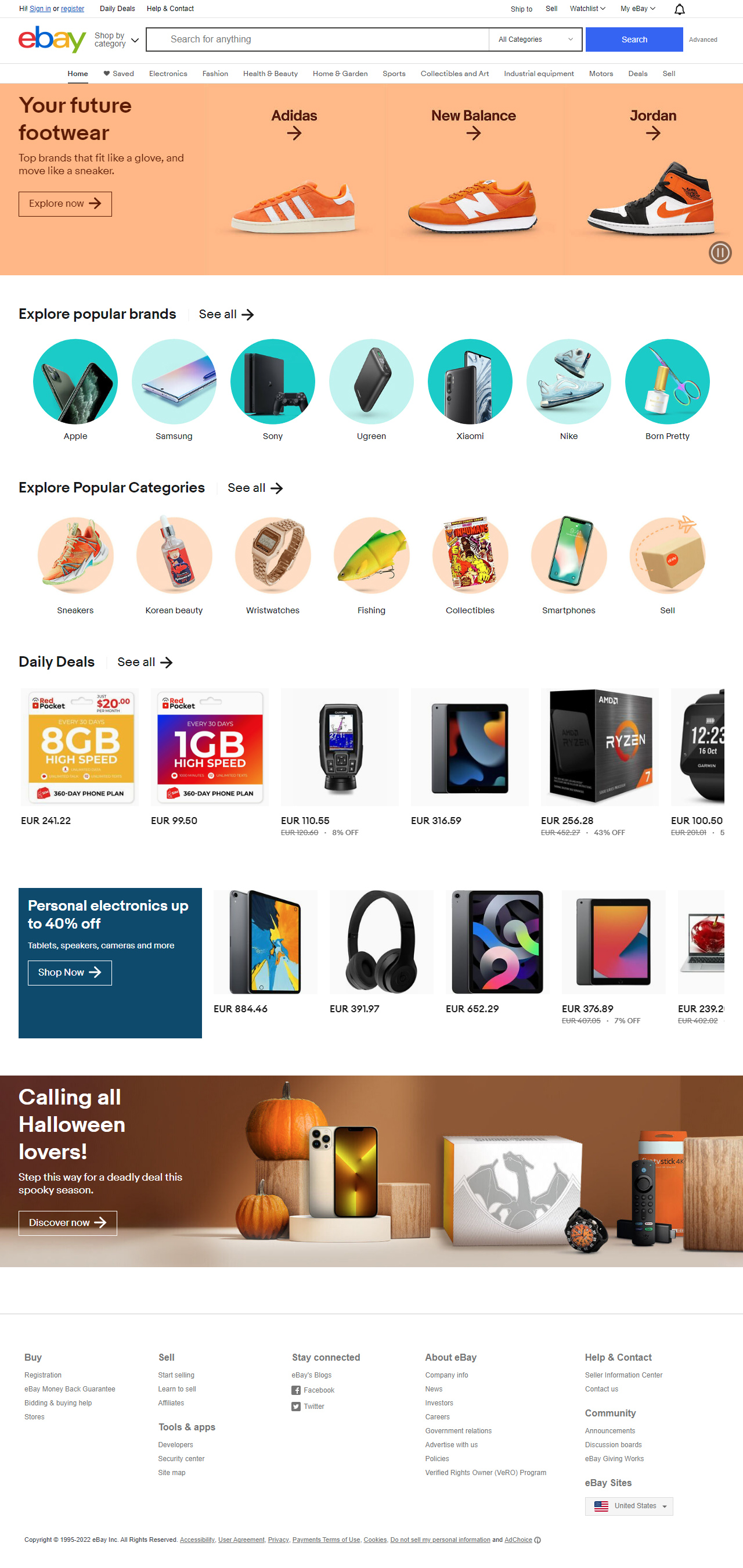 eBay website in 2022