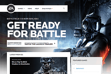 Electronic Arts website in 2011